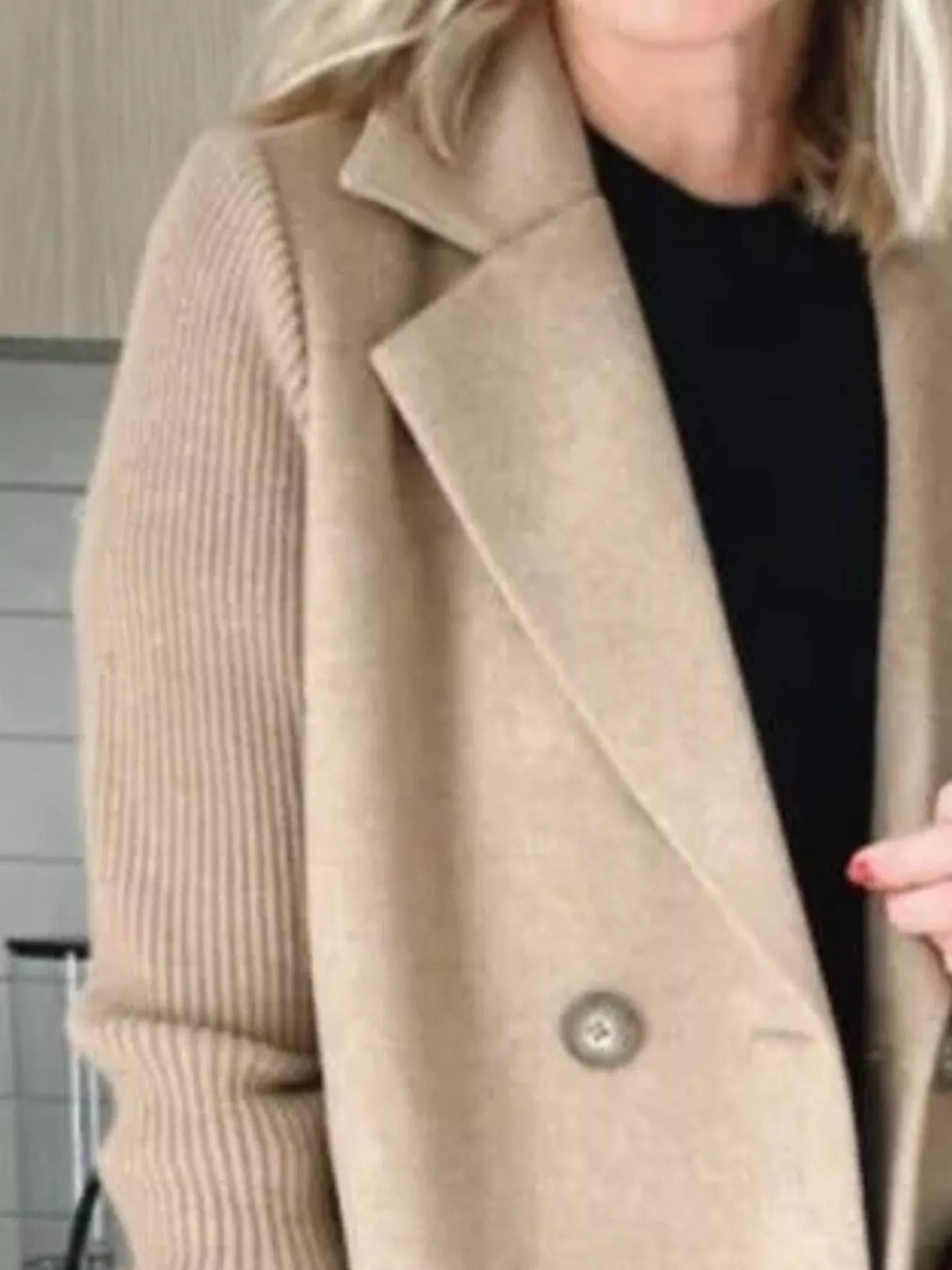 Women's Double Breasted Coat | Shawl Collar & Warm Lining