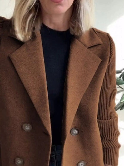 Women's Double Breasted Coat | Shawl Collar & Warm Lining