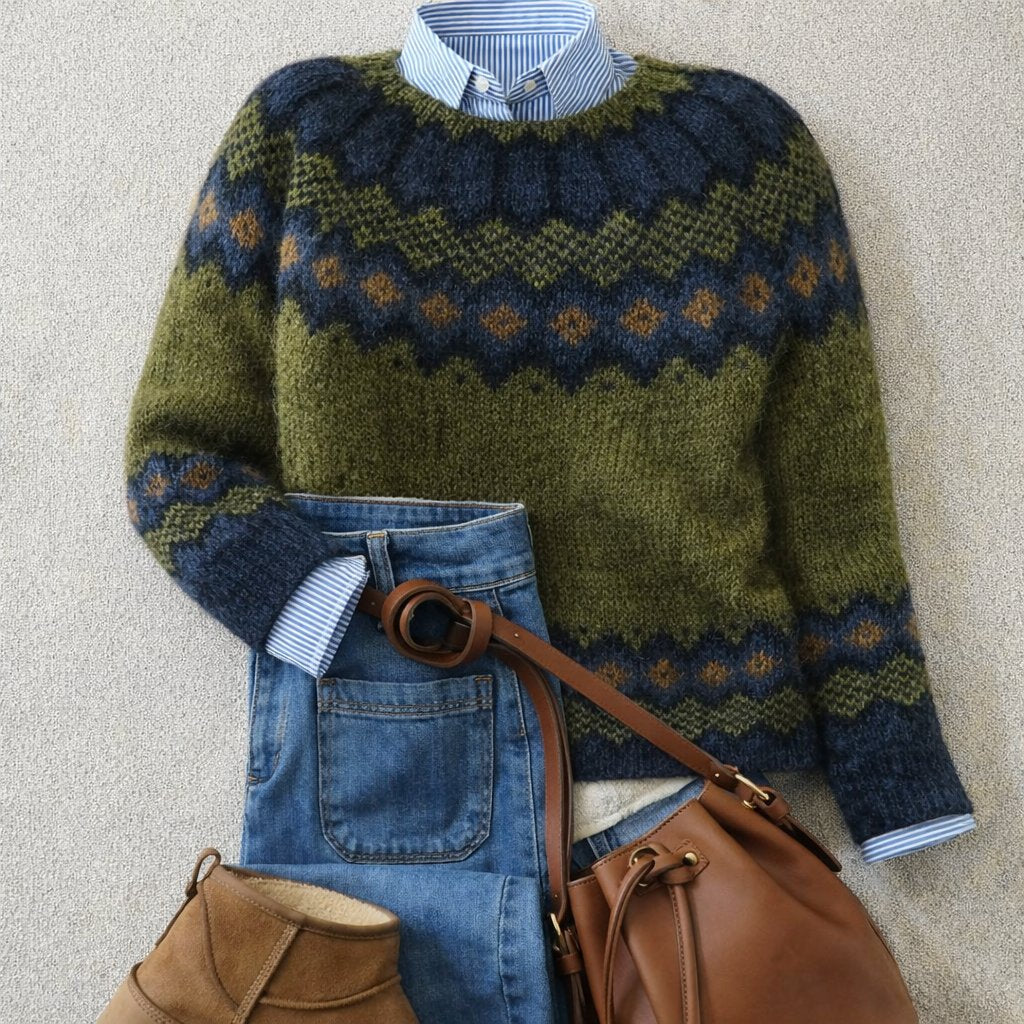 Women's Fair Isle Knit Sweater | Warm & Cosy