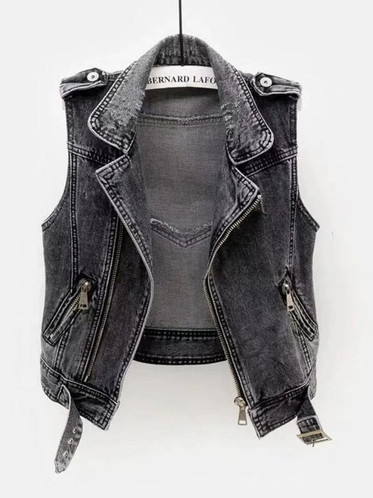 Women's Gilet | Biker Zip Detail