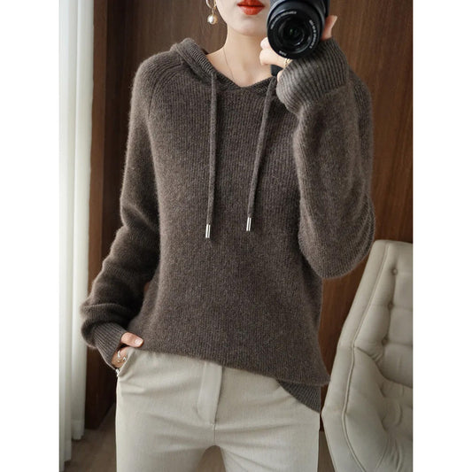 Women's Hooded Knit Sweater | Relaxed Fit & Cozy Comfort