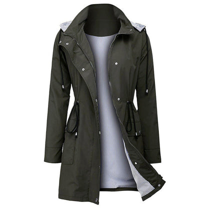 Women's Hooded Utility Parka | Drawstring Waist & Practical Pockets