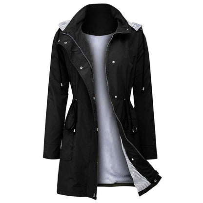 Women's Hooded Utility Parka | Drawstring Waist & Practical Pockets