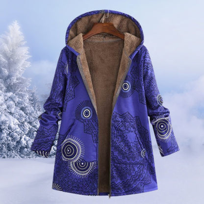 Women's Hooded Winter Coat | Floral & Warm
