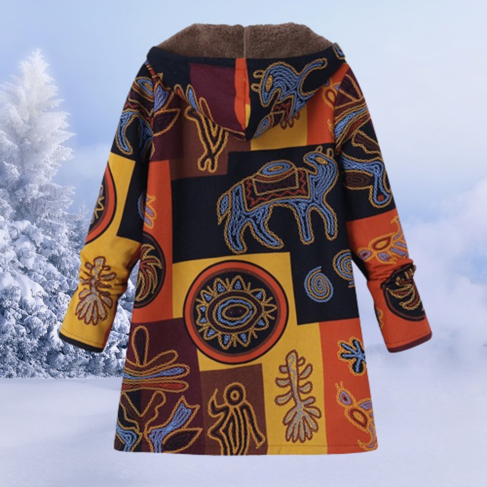 Women's Hooded Winter Coat | Floral & Warm