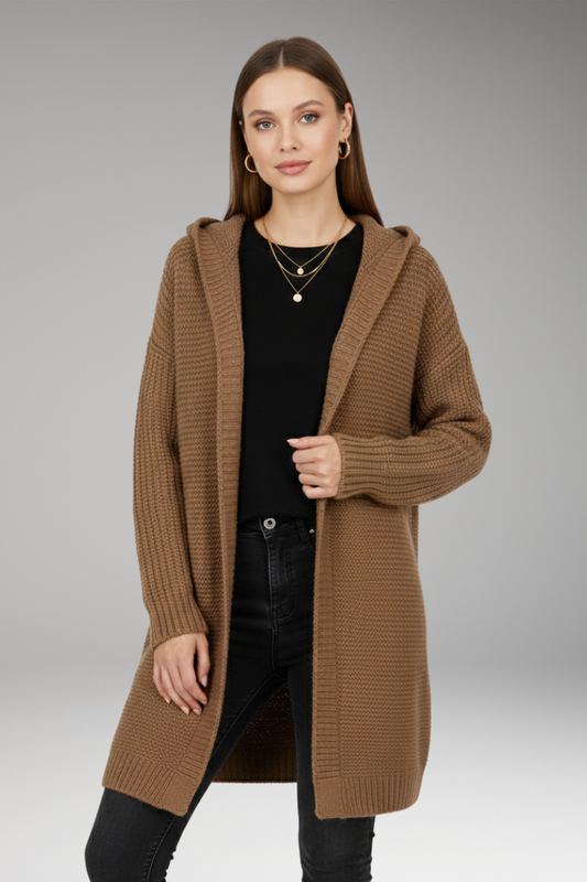 Women's Hoodie | Open Front, Textured Longline Cut