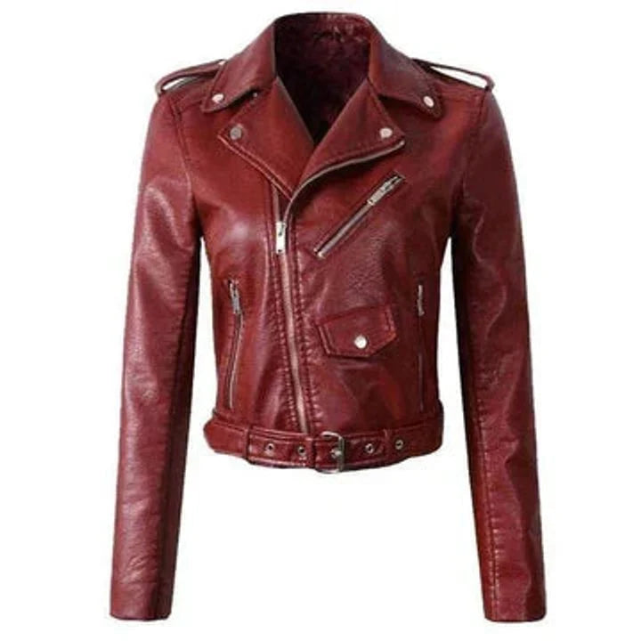 Women's Jacket | Asymmetric Zip, Buckled Waist Belt