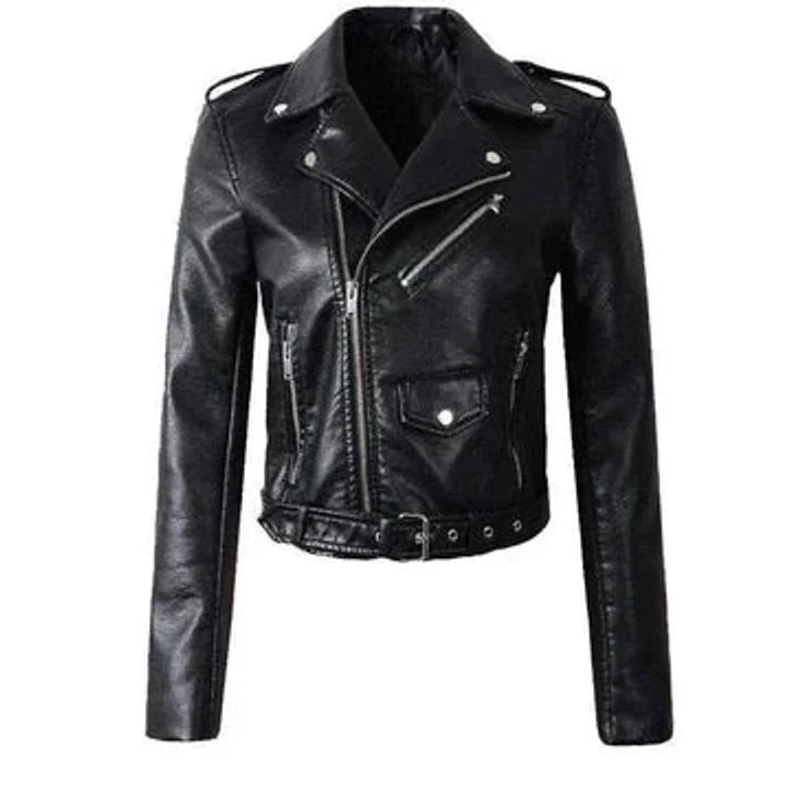 Women's Jacket | Asymmetric Zip, Buckled Waist Belt