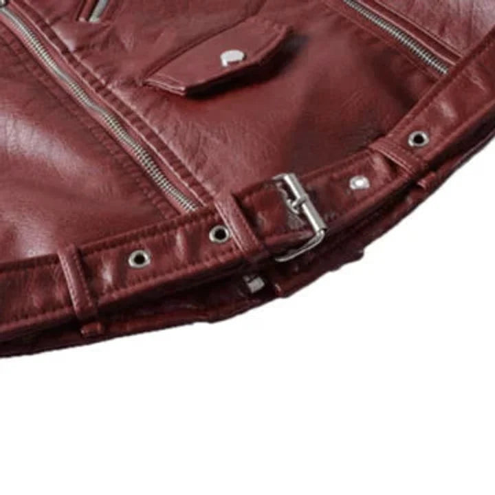 Women's Jacket | Asymmetric Zip, Buckled Waist Belt