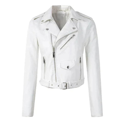 Women's Jacket | Asymmetric Zip, Buckled Waist Belt