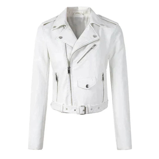 Women's Jacket | Asymmetric Zip, Buckled Waist Belt