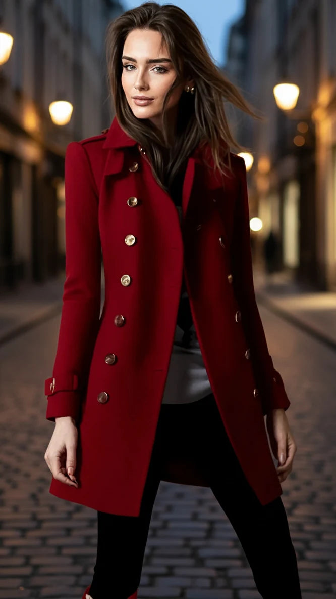 Women's Jacket | Gold-Tone Buttons, Double-Breasted