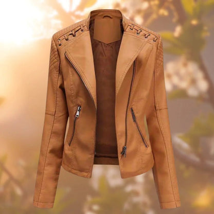 Women's Jacket | Laced Shoulder Eyelets, Off-Centre Zip