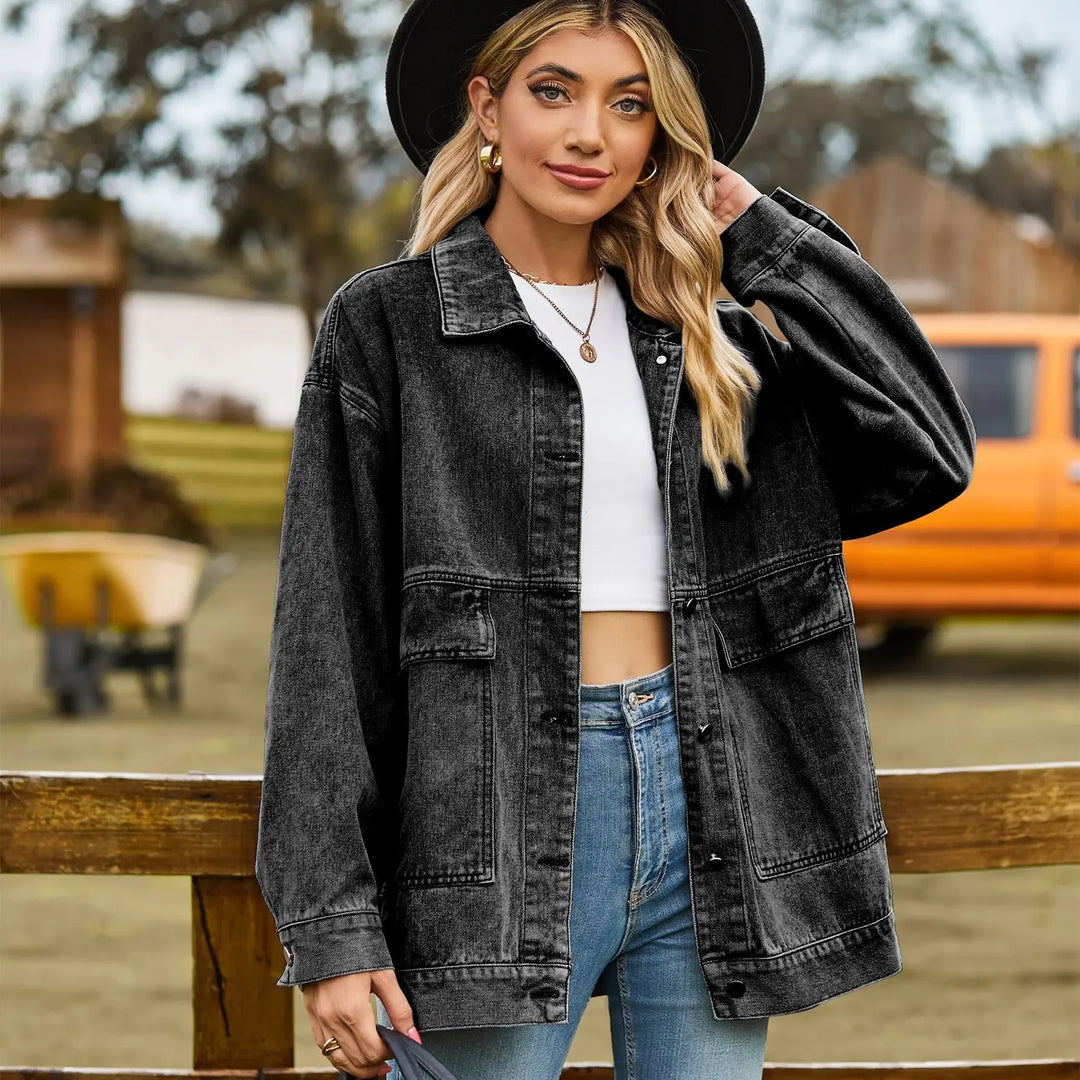 Women's Jacket | Press-Stud Front, Flap Hip Pockets