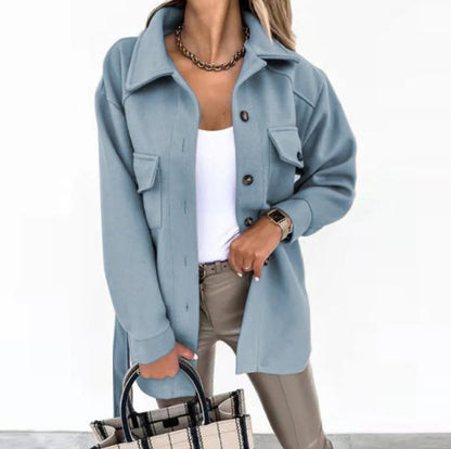 Women's Jacket | Self Tie Belt, Chest Flap Pockets