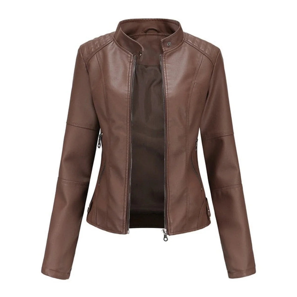 Women's Jacket | Snap Tab Collar, Angled Zip Pockets