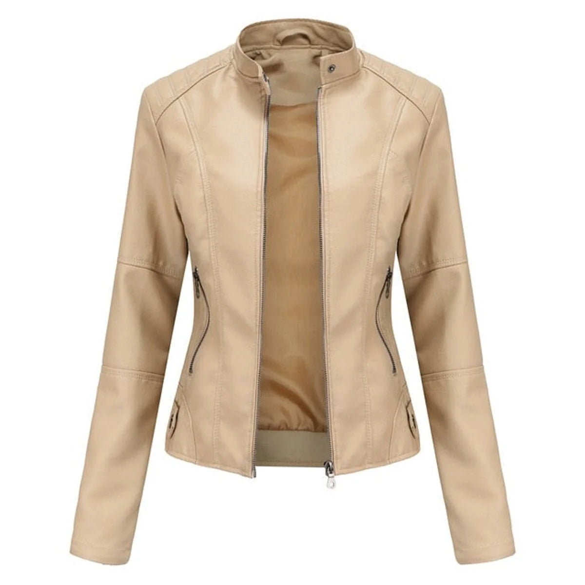 Women's Jacket | Snap Tab Collar, Angled Zip Pockets