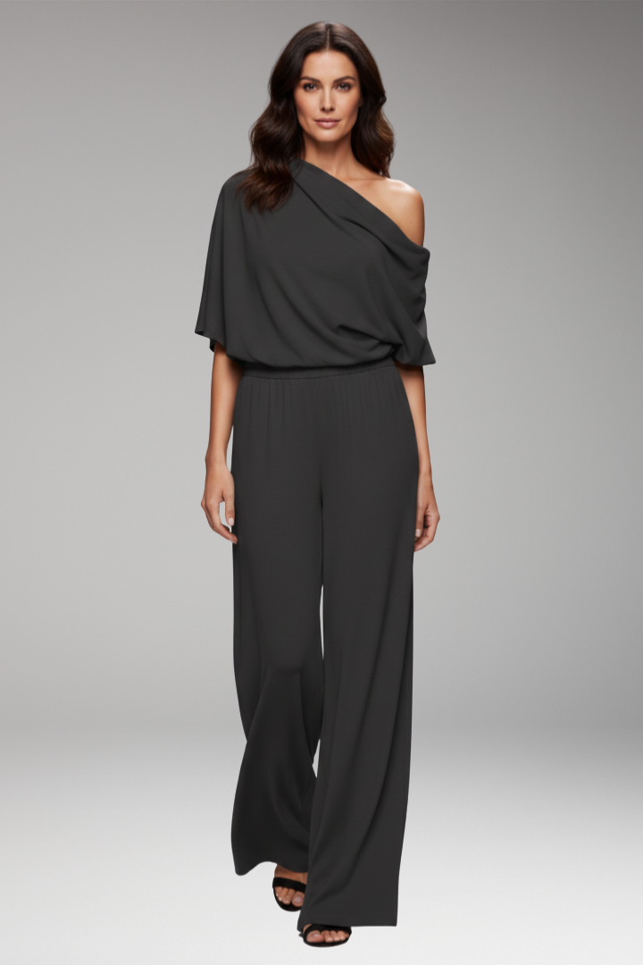 Women's Jumpsuit | One Shoulder & Wide Leg Elegant Fit
