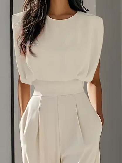Women's Jumpsuit | Sleeveless Belted & Elegant