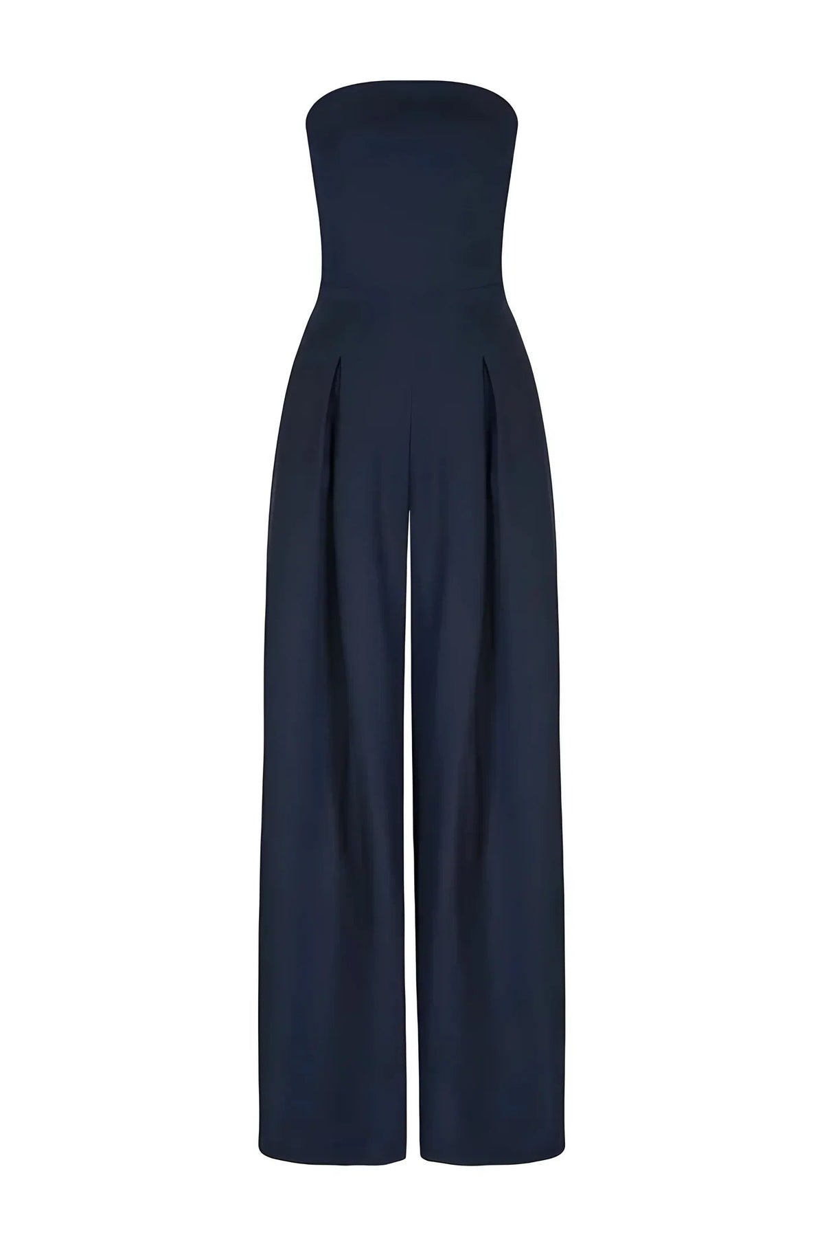 Women's Jumpsuit | Strapless Wide Leg Jumpsuit With A Pleated Front