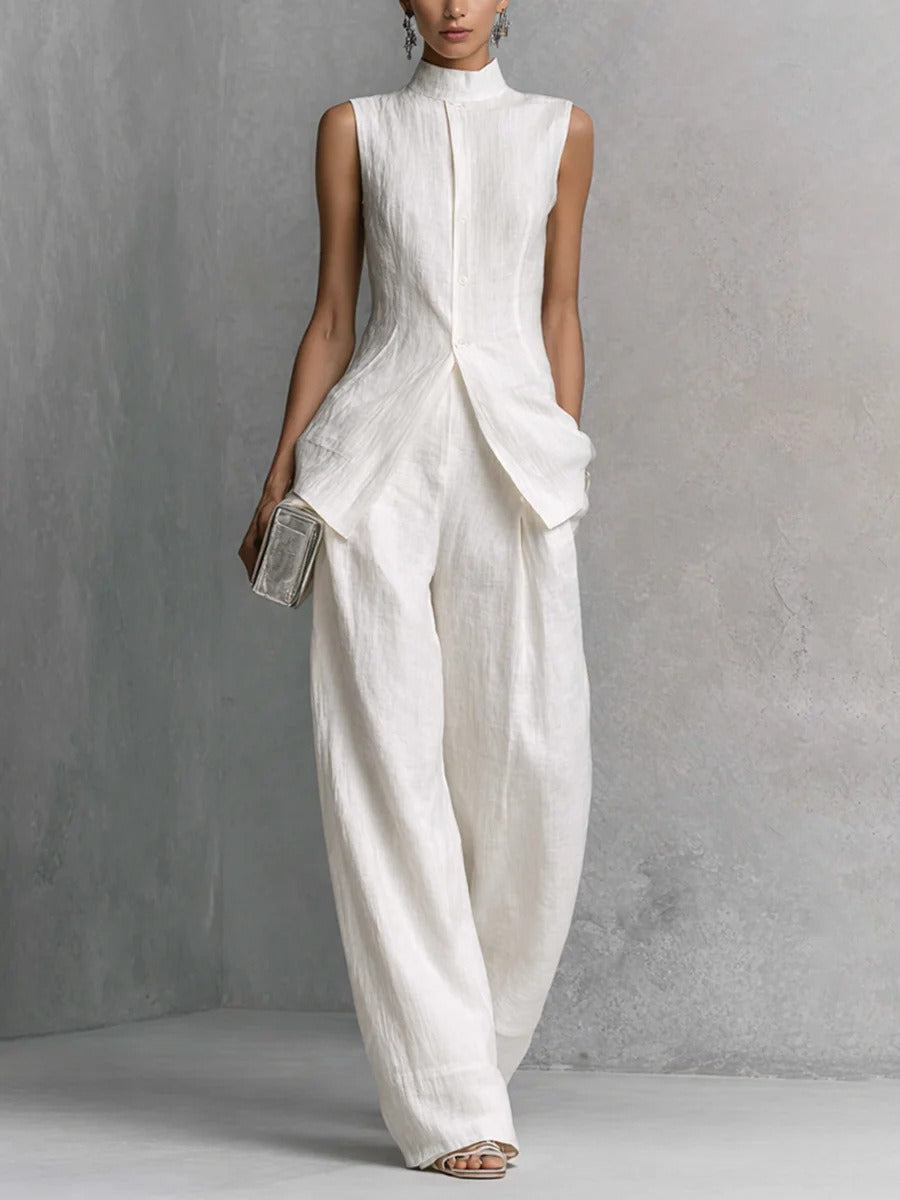 Women's Jumpsuit | Two-Piece High Neck & Wide Leg Set