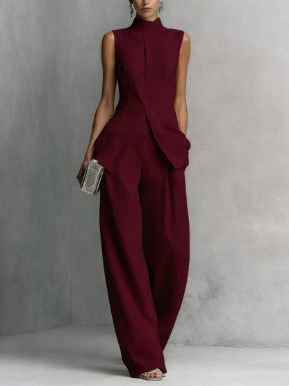 Women's Jumpsuit | Two-Piece High Neck & Wide Leg Set
