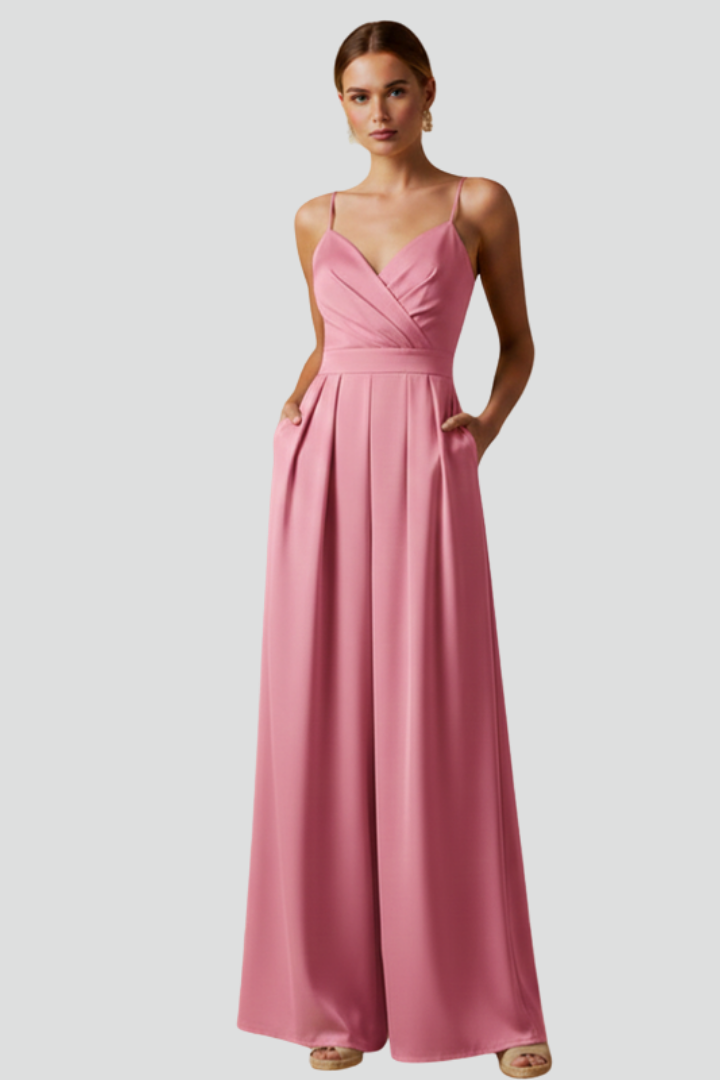 Women's Jumpsuit | Wide Leg, V Neck & Wrap Front Design
