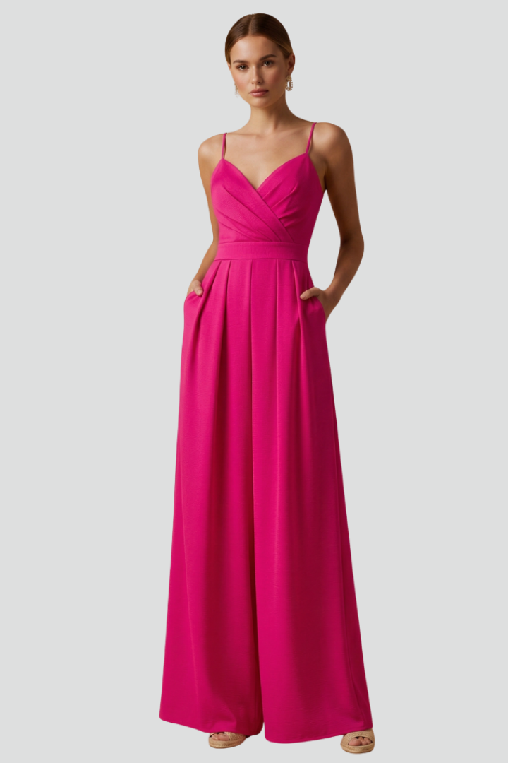Women's Jumpsuit | Wide Leg, V Neck & Wrap Front Design