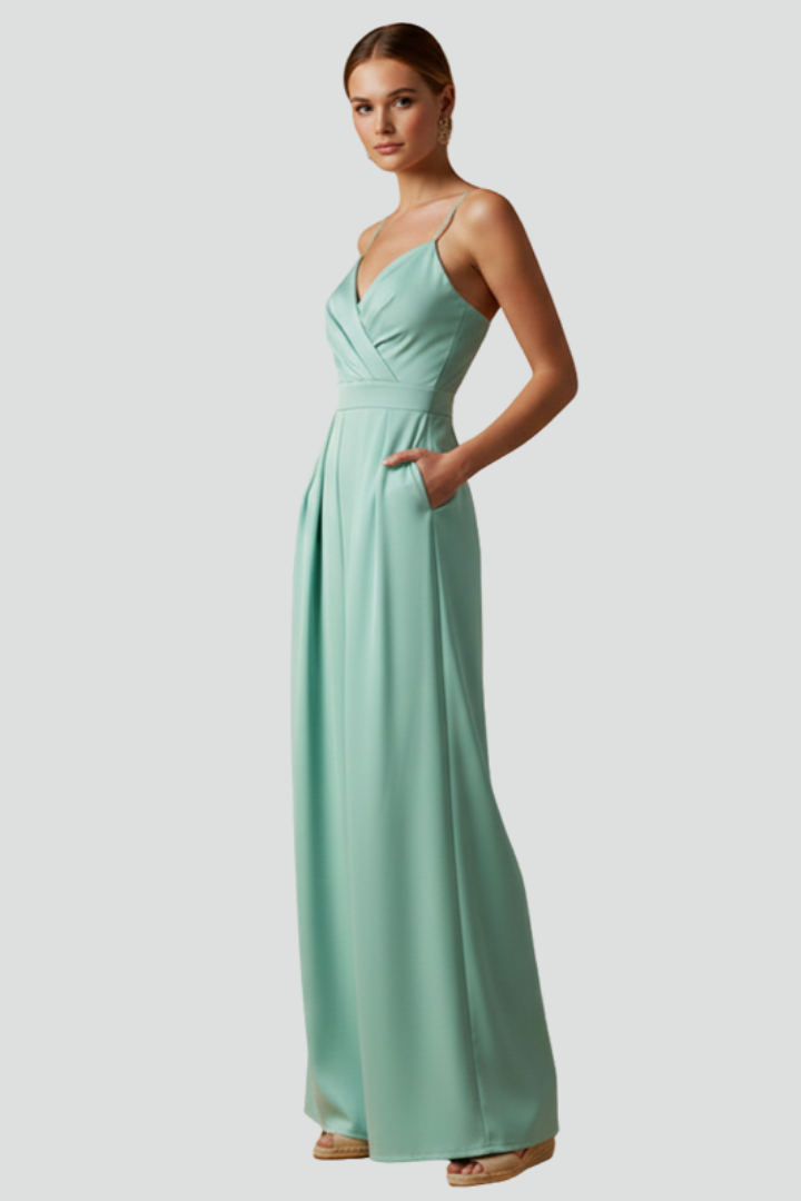 Women's Jumpsuit | Wide Leg, V Neck & Wrap Front Design