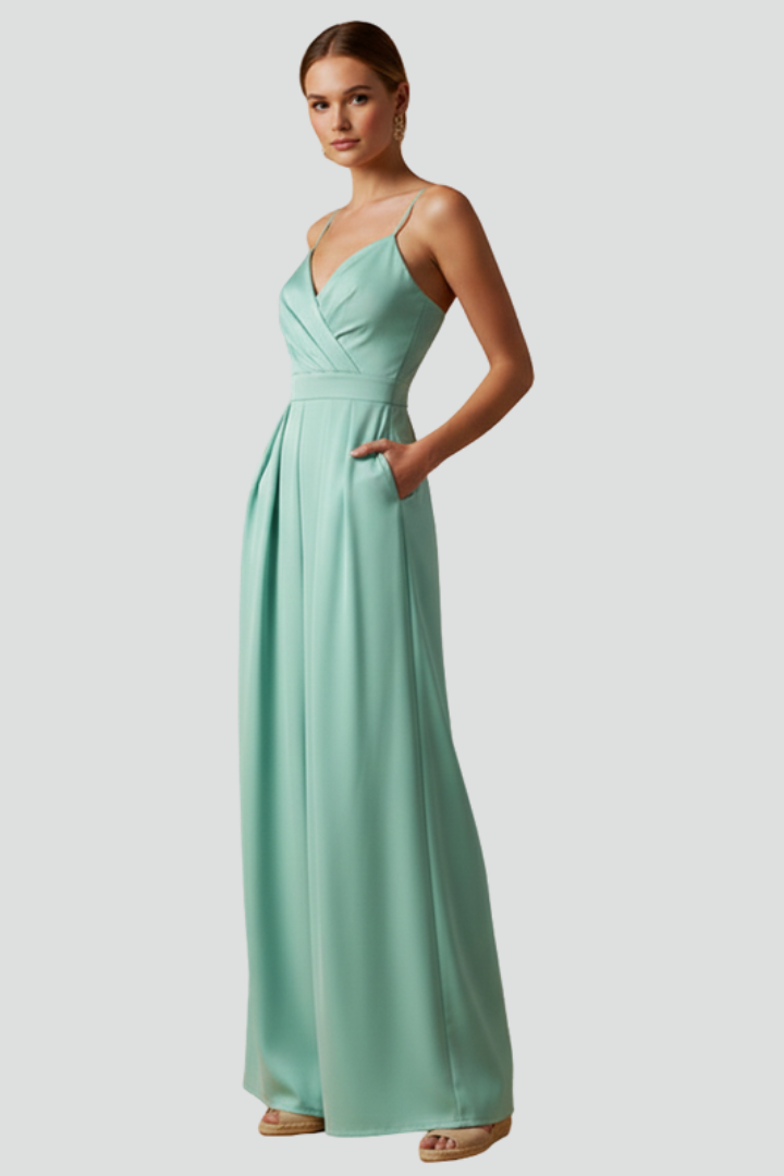 Women's Jumpsuit | Wide Leg, V Neck & Wrap Front Design