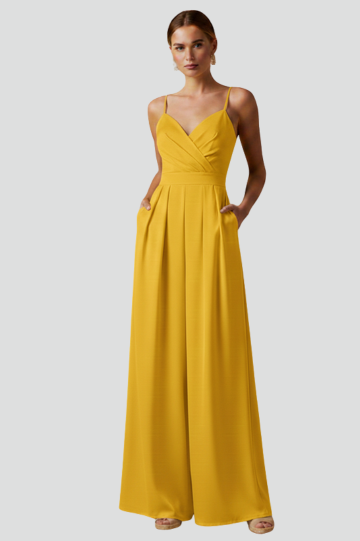 Women's Jumpsuit | Wide Leg, V Neck & Wrap Front Design