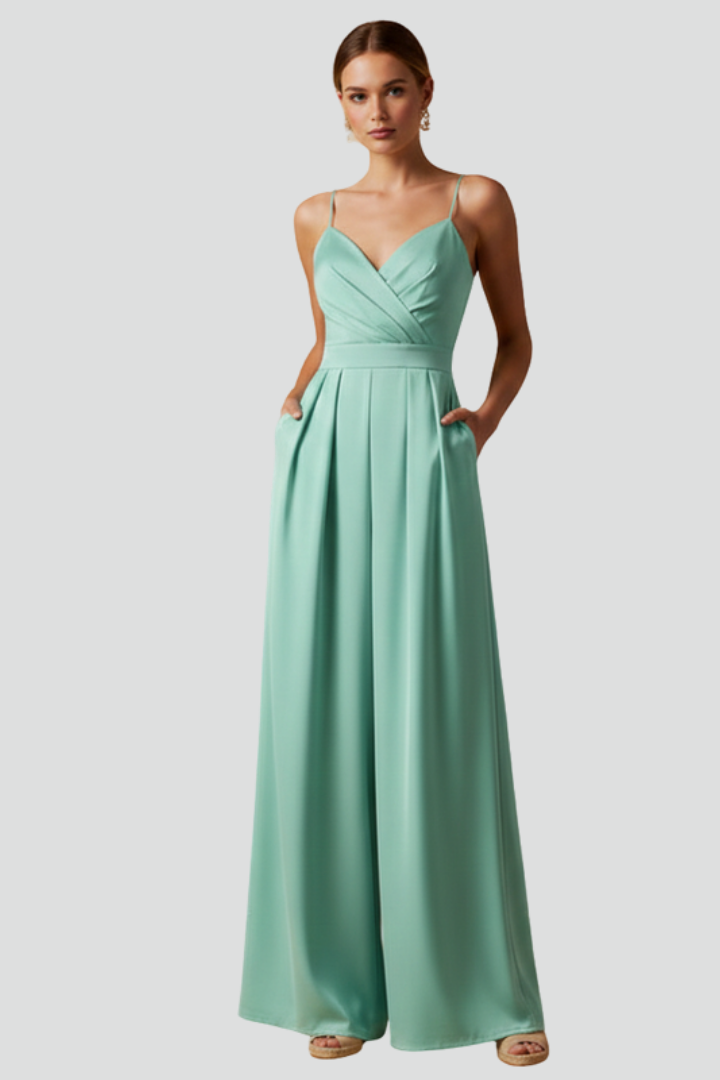 Women's Jumpsuit | Wide Leg, V Neck & Wrap Front Design