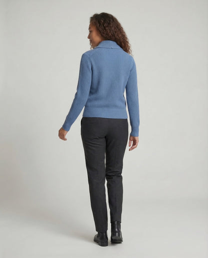 Women's Knit Cardigan | Lapel Collar & Button-Front
