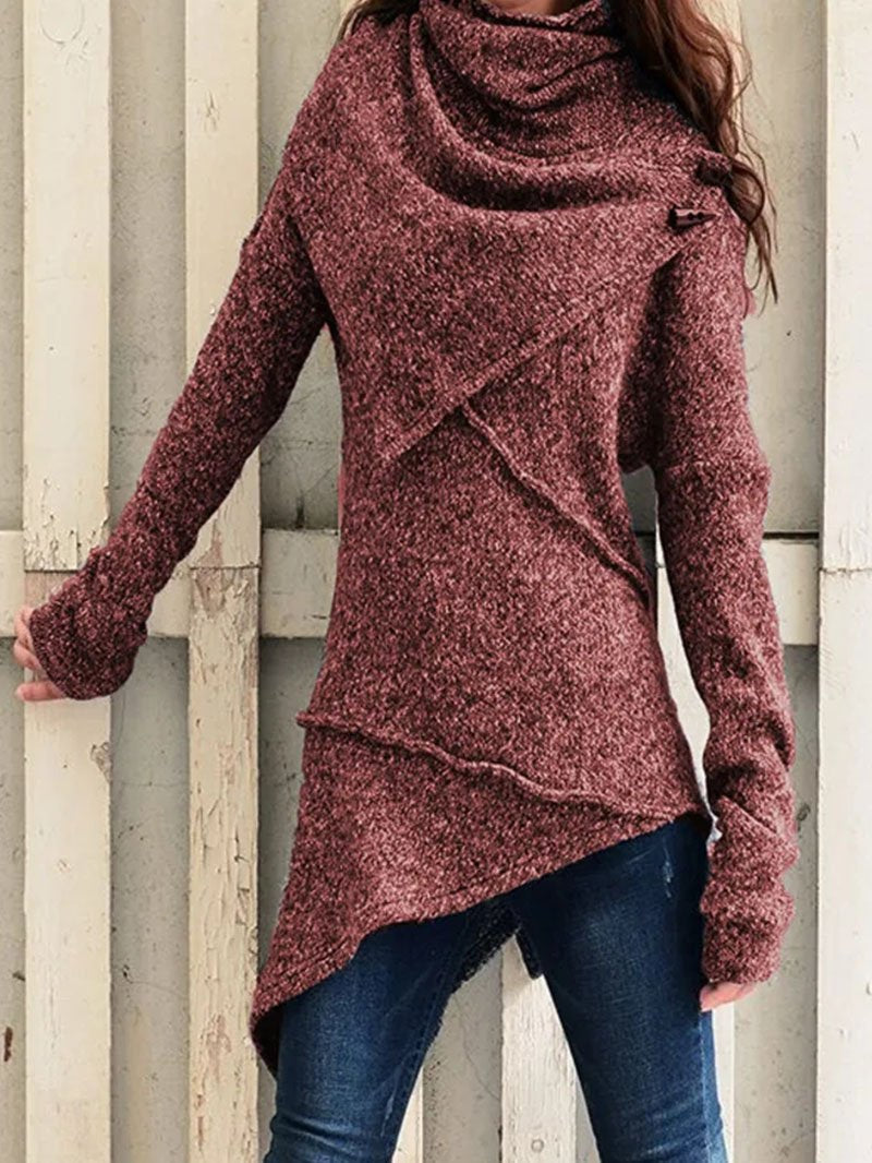 Women's Knit Jumper | Longline Fit & Asymmetric Hem