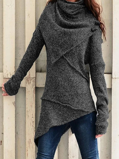 Women's Knit Jumper | Longline Fit & Asymmetric Hem