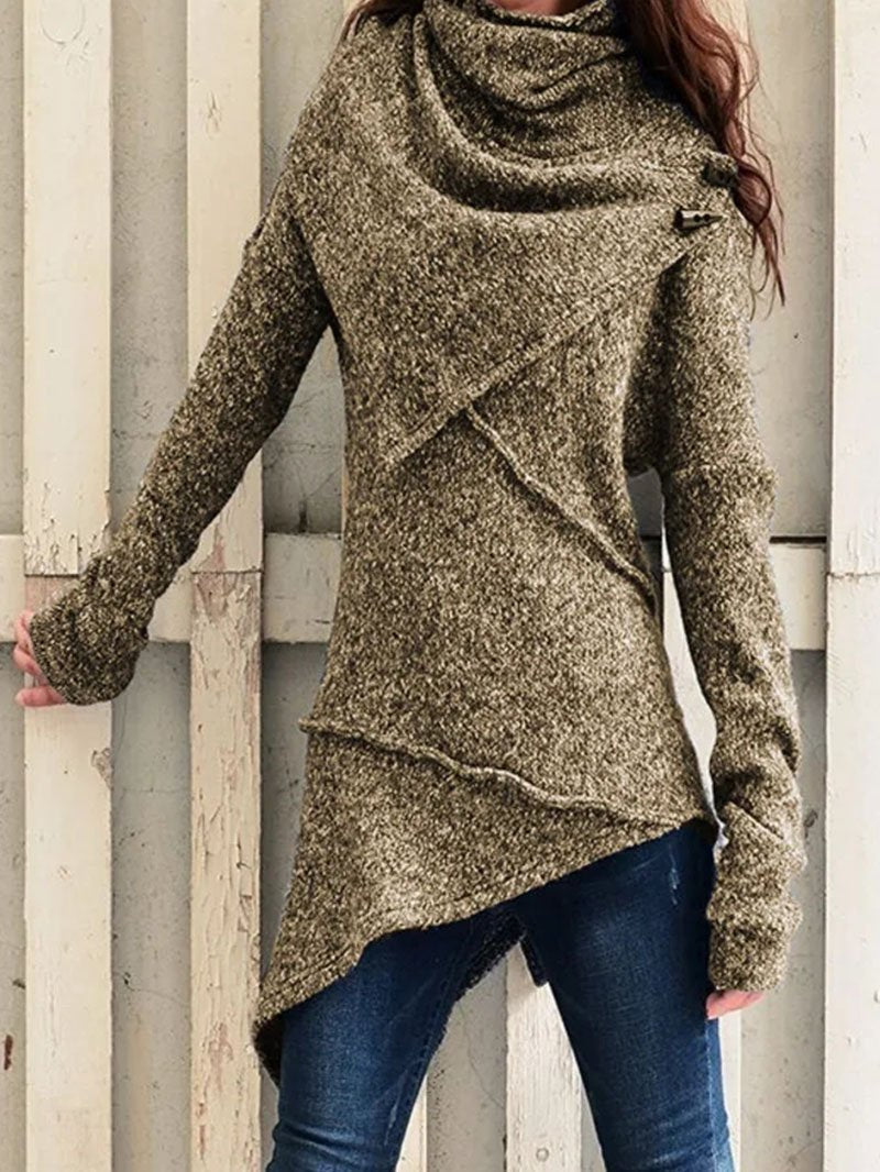 Women's Knit Jumper | Longline Fit & Asymmetric Hem