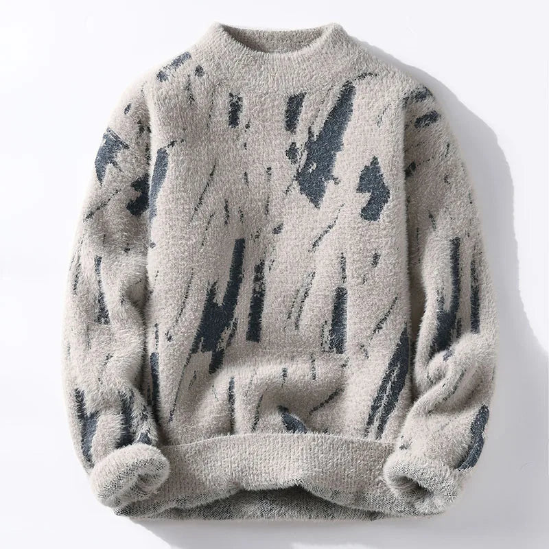 Women's Knit Pullover | Bold Abstract Pattern & Cosy Warmth