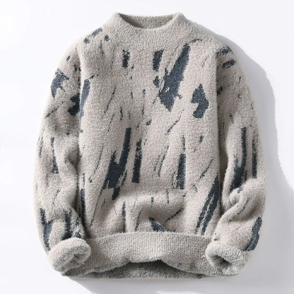 Women's Knit Pullover | Bold Abstract Pattern & Cosy Warmth