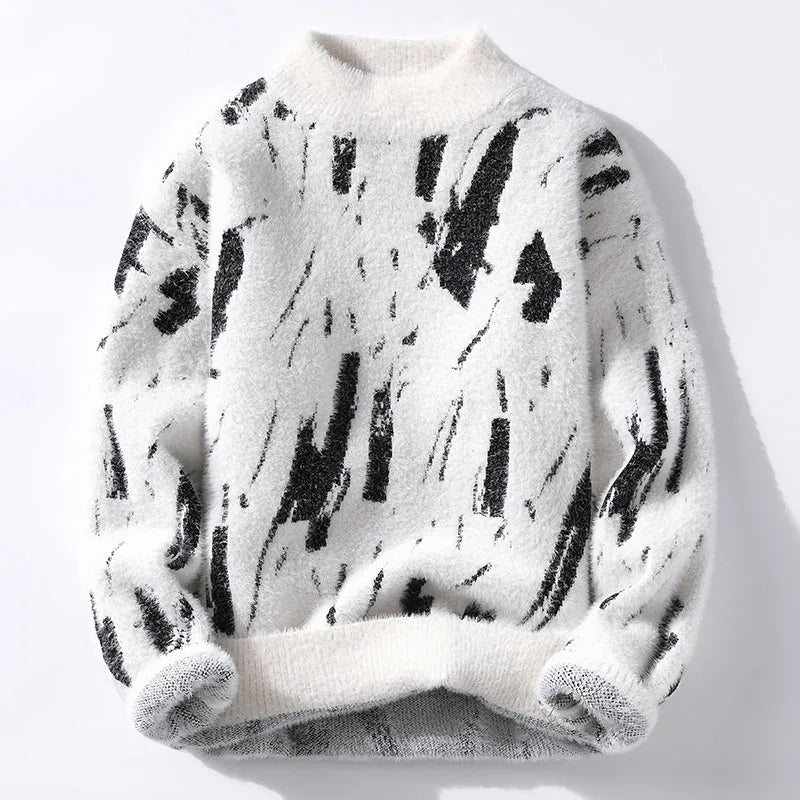 Women's Knit Pullover | Bold Abstract Pattern & Cosy Warmth