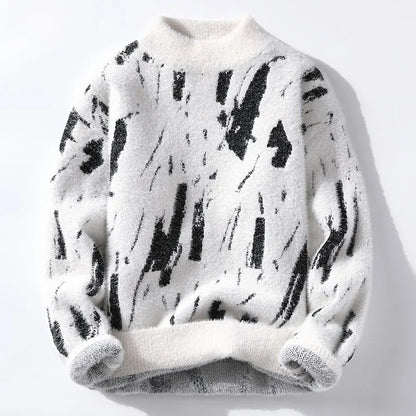 Women's Knit Pullover | Bold Abstract Pattern & Cosy Warmth