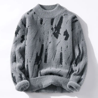 Women's Knit Pullover | Bold Abstract Pattern & Cosy Warmth