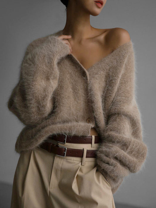Women’s Cozy Knitted V-Neck Cardigan – Ideal for Everyday Wear