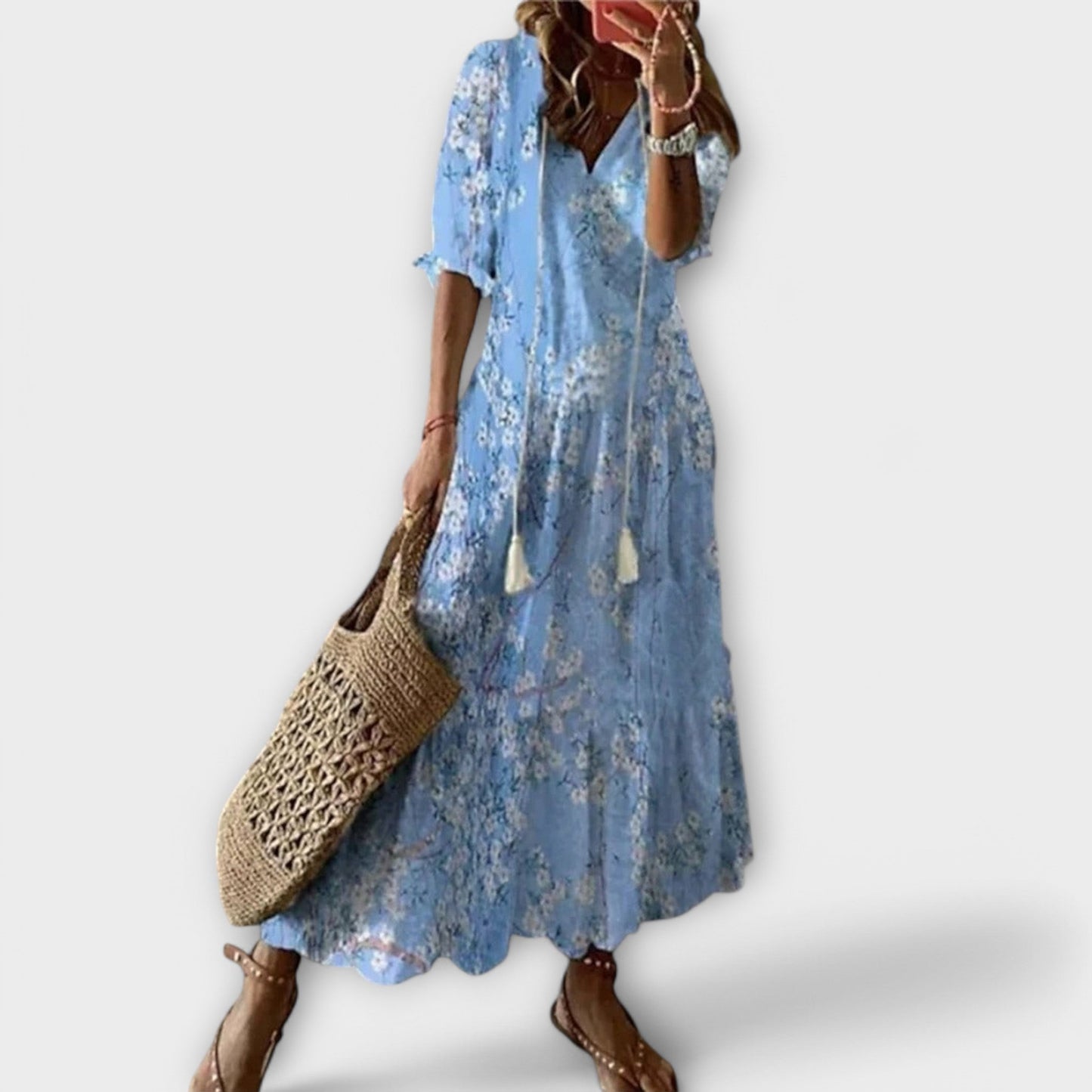 Women's Long Dress | Boho Floral Maxi Design