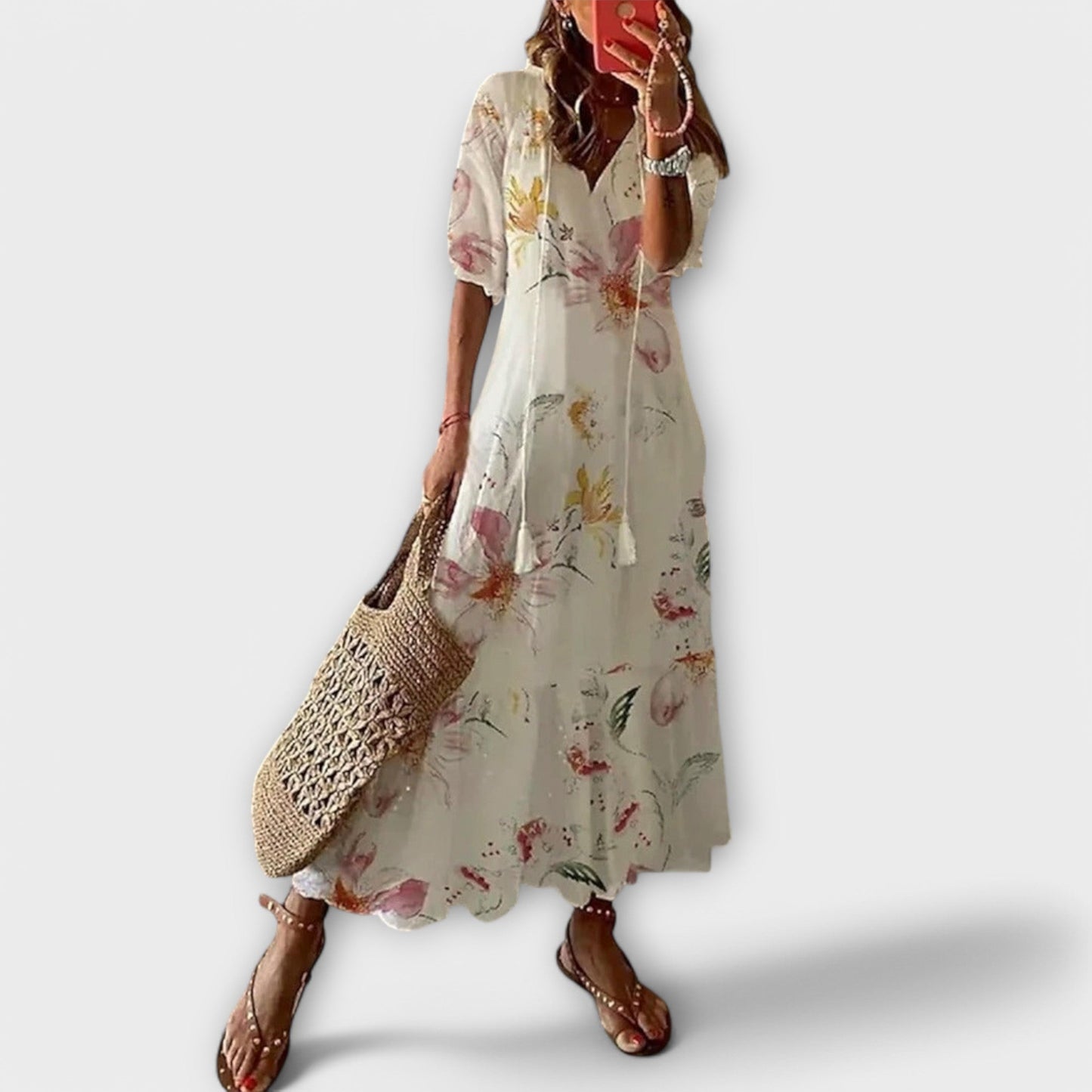 Women's Long Dress | Boho Floral Maxi Design