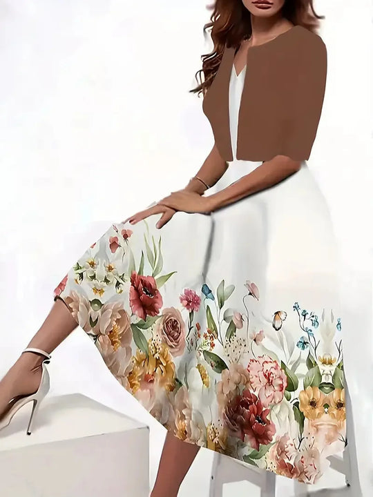 Women's Long Dress | Two Piece Bolero Set