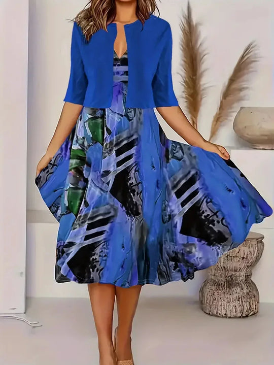 Women's Long Dress | Two Piece Bolero Set
