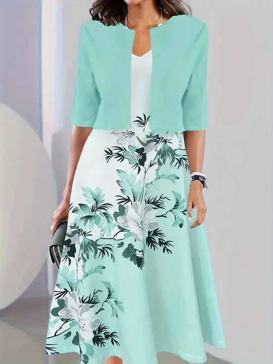 Women's Long Dress | Two Piece Bolero Set