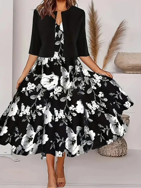 Women's Long Dress | Two Piece Bolero Set