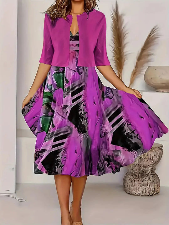 Women's Long Dress | Two Piece Bolero Set