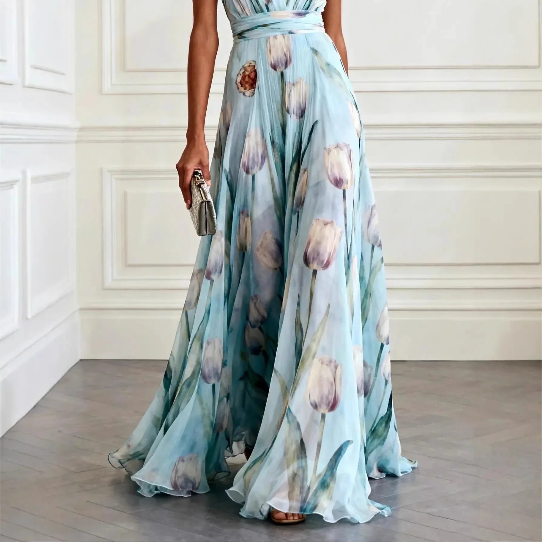 Women's Long Dress | V-Neck Maxi Design